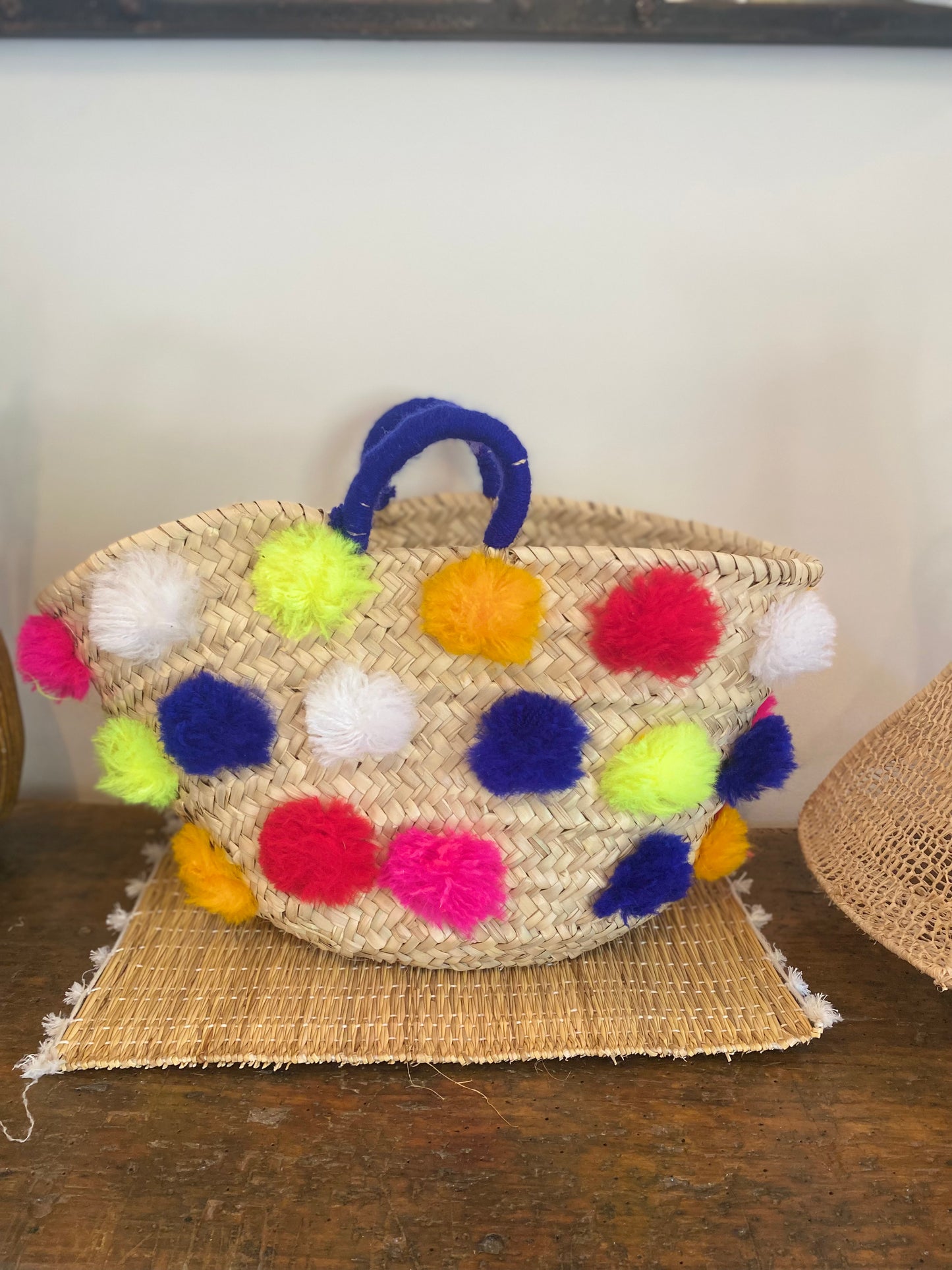 Cabas à Pompons Multicolores